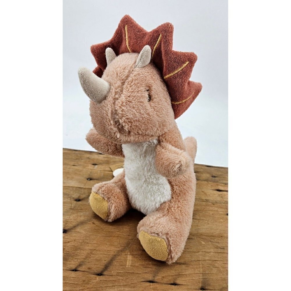 New Albetta Triceratops Recycled Fur Toy Plush Dinosaur Stuffed Animal 10 inch